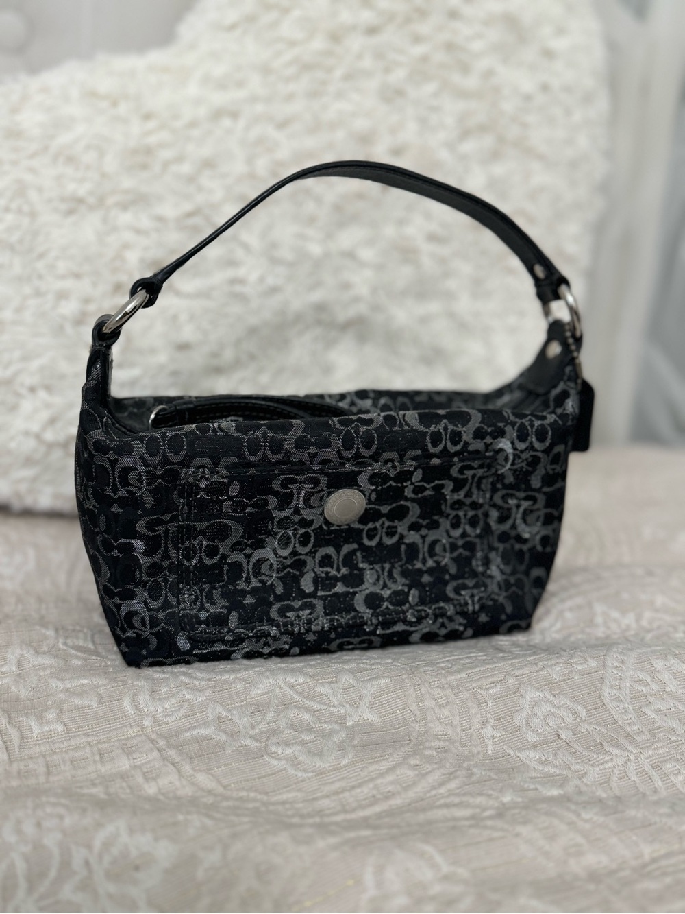 Coach Black Optic Lurex Bag with Glitter